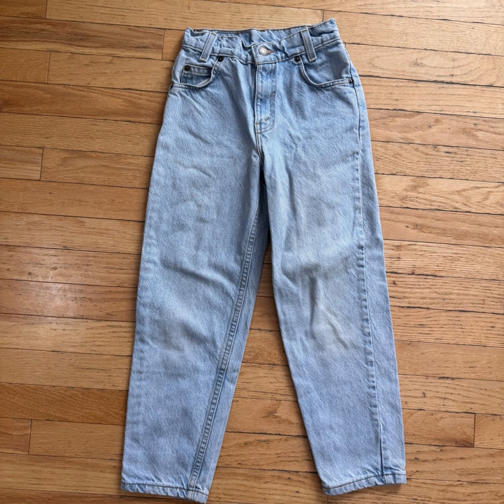 Vintage Levis 512 Kids Light Wash Orange Tab Jeans Made in USA Size 8 Regular